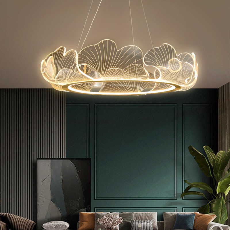 flairel Ginkgo Leaf Chandelier for Living Room
