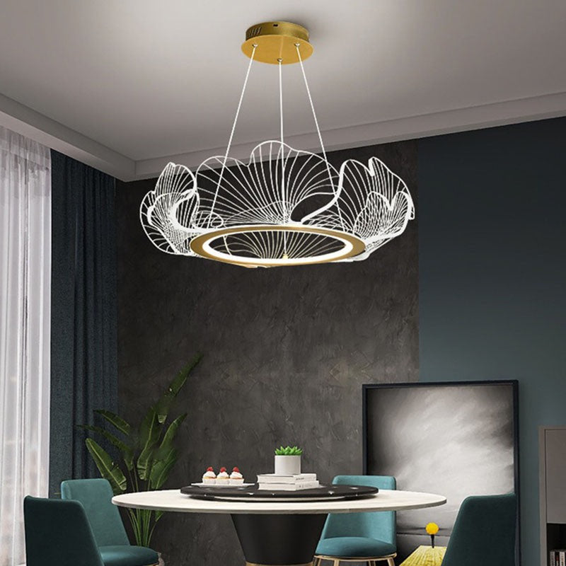 flairel Ginkgo Leaf Chandelier for Living Room