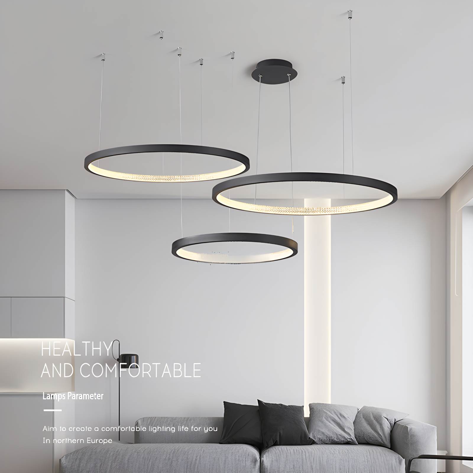 flairel Nordic Simple Ring Ceiling Chandelier