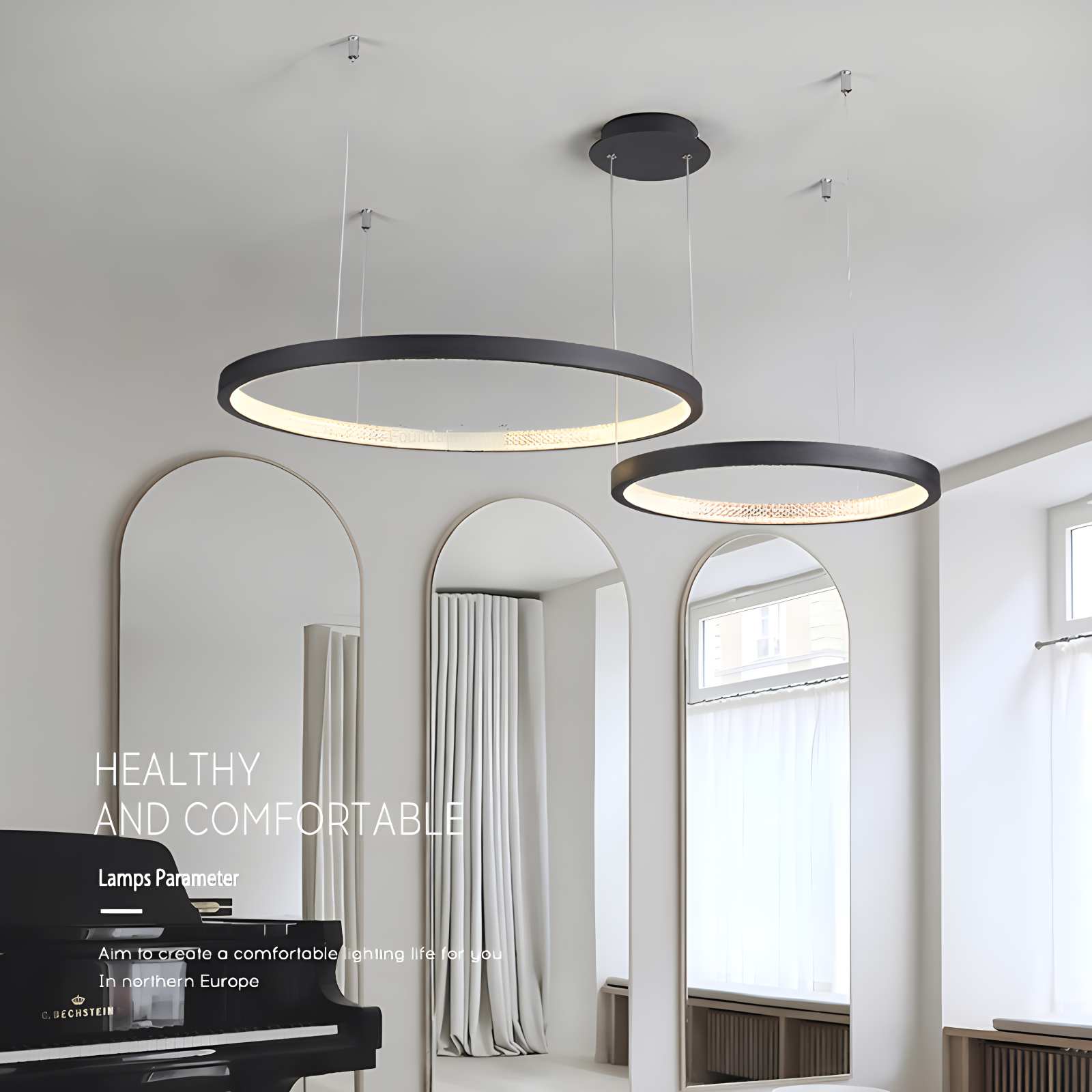 flairel Nordic Simple Ring Ceiling Chandelier