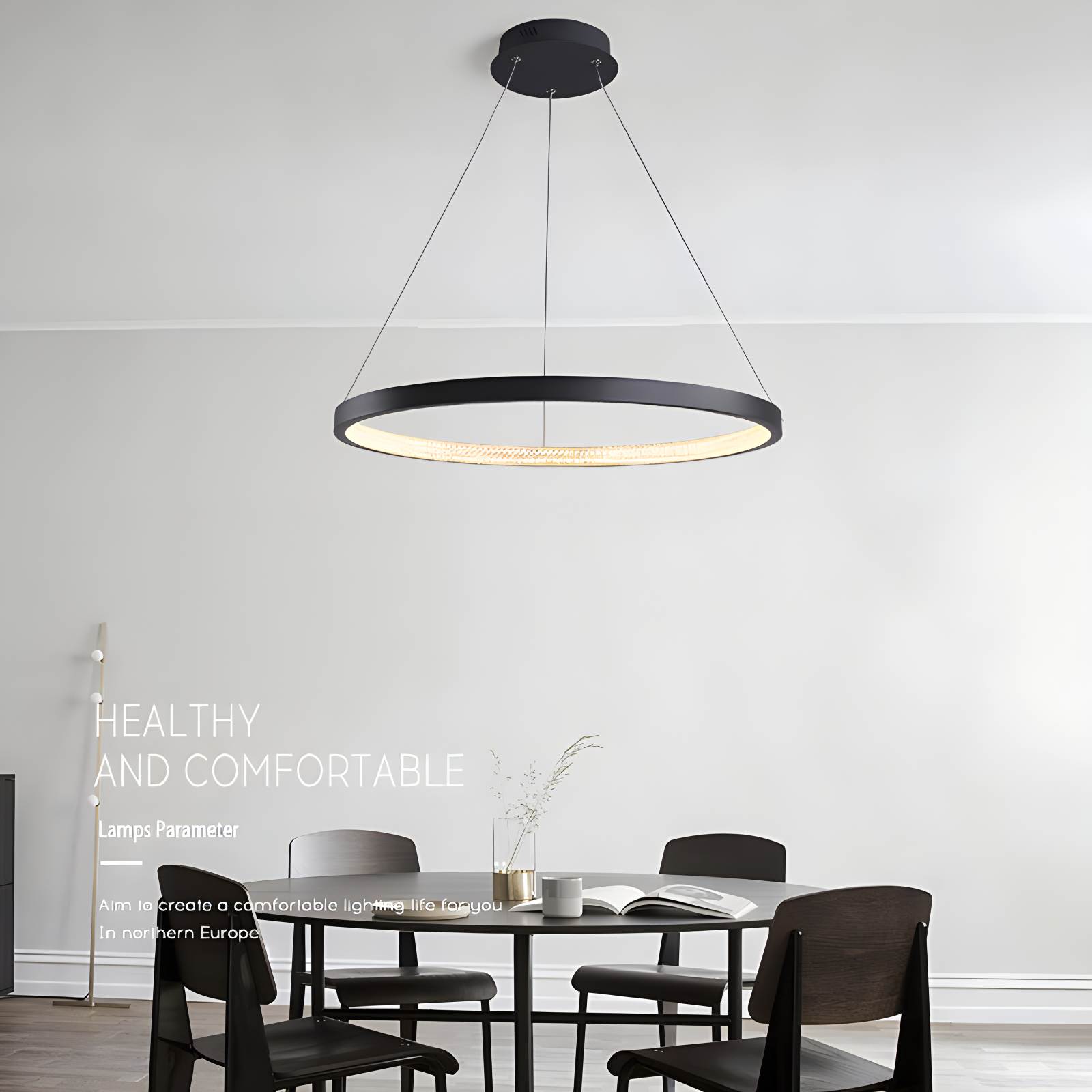 flairel Nordic Simple Ring Ceiling Chandelier