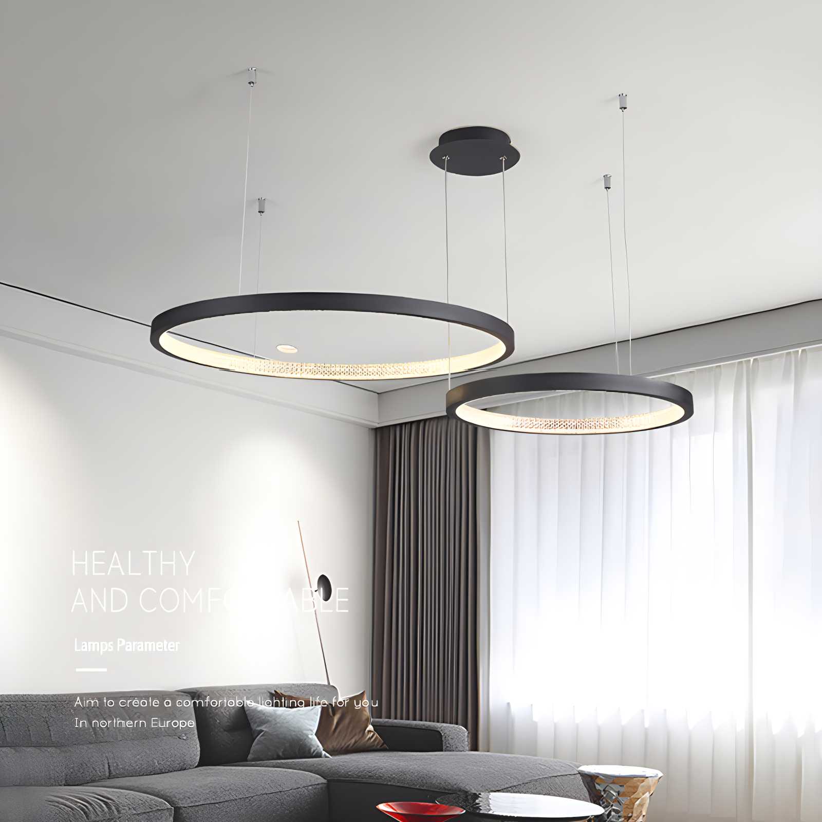 flairel Nordic Simple Ring Ceiling Chandelier