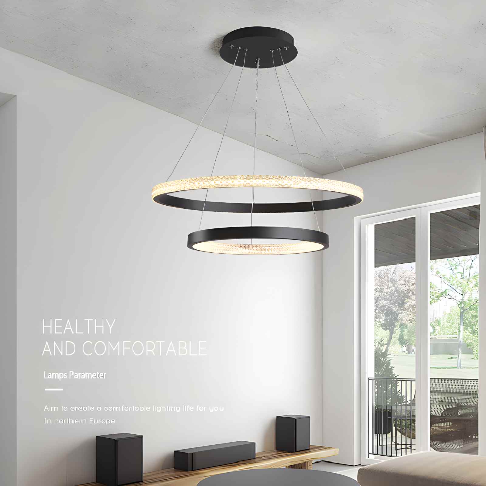 flairel Nordic Simple Ring Ceiling Chandelier