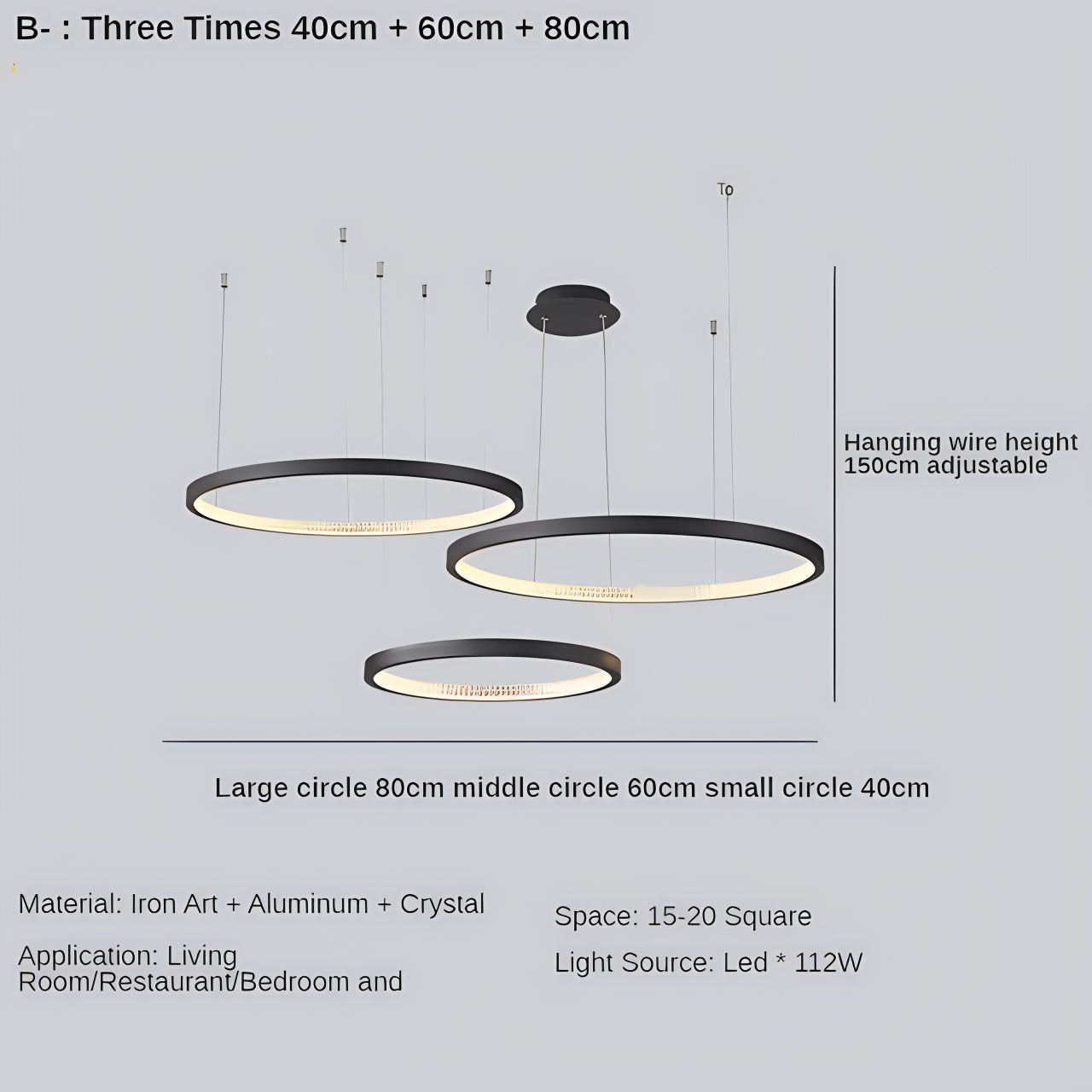 flairel Nordic Simple Ring Ceiling Chandelier