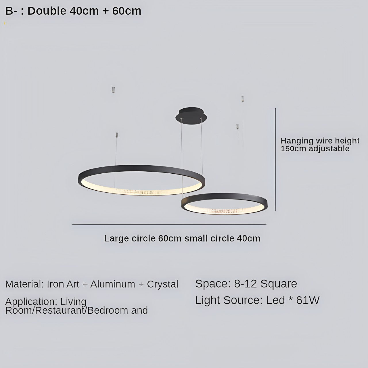 flairel Nordic Simple Ring Ceiling Chandelier