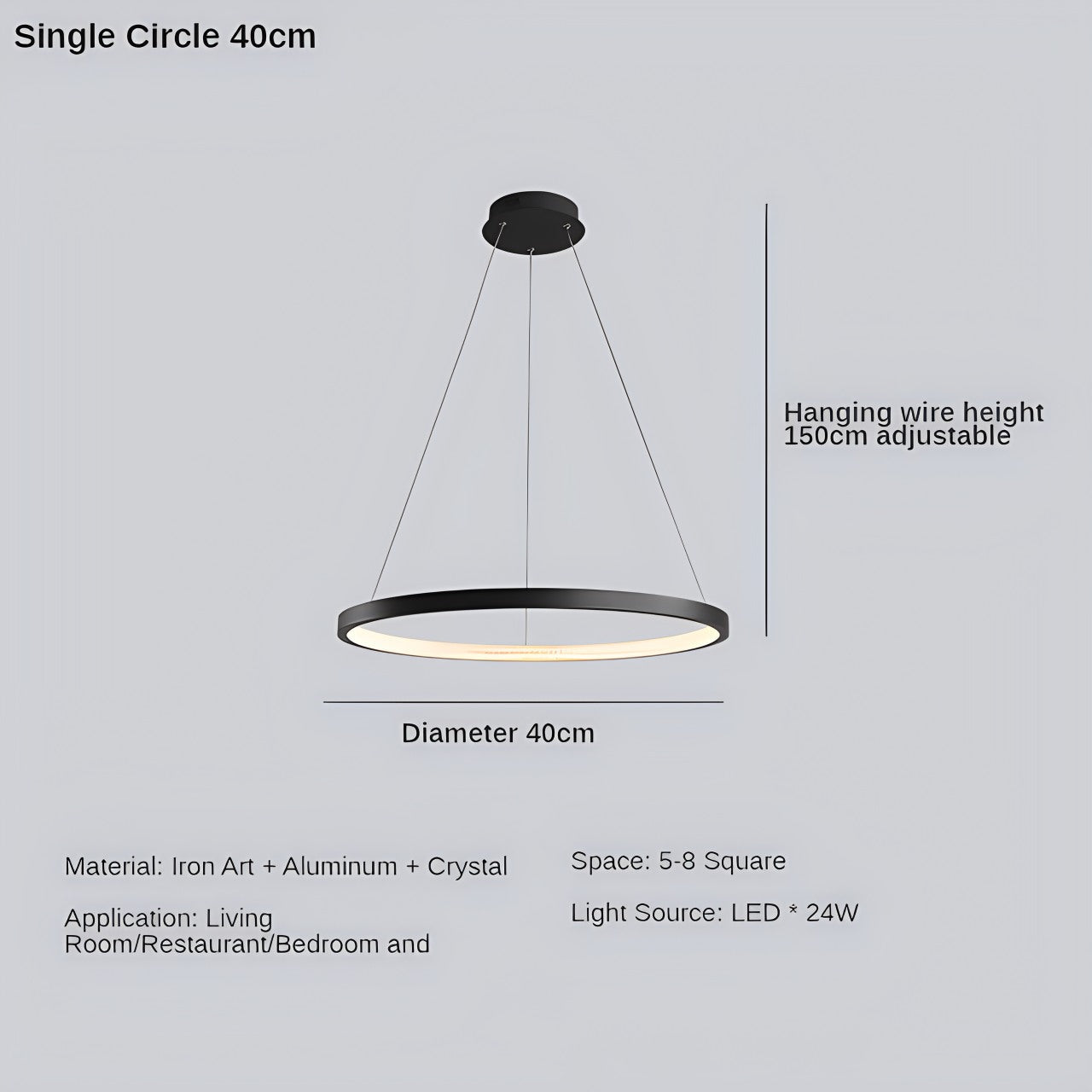 flairel Nordic Simple Ring Ceiling Chandelier