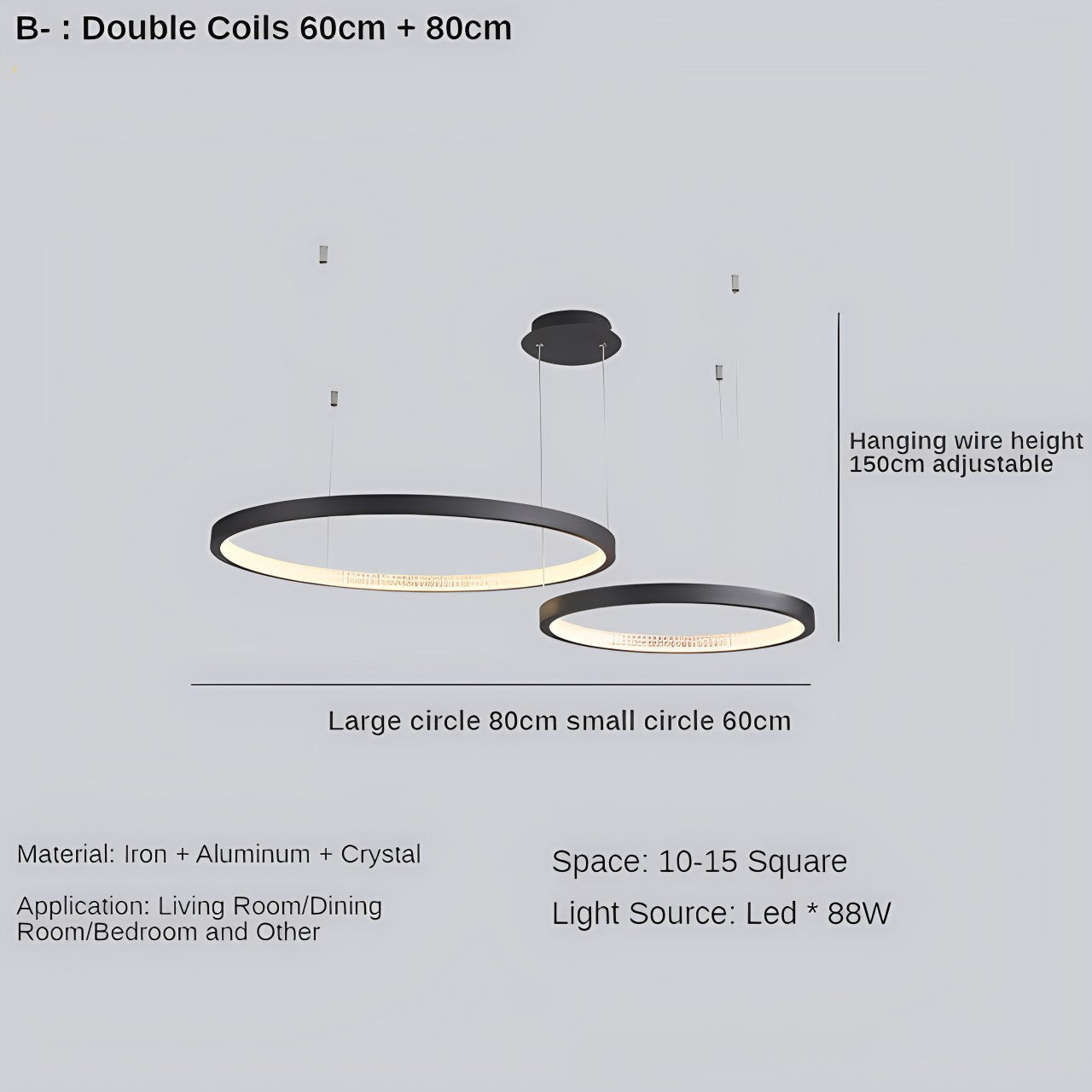 flairel Nordic Simple Ring Ceiling Chandelier