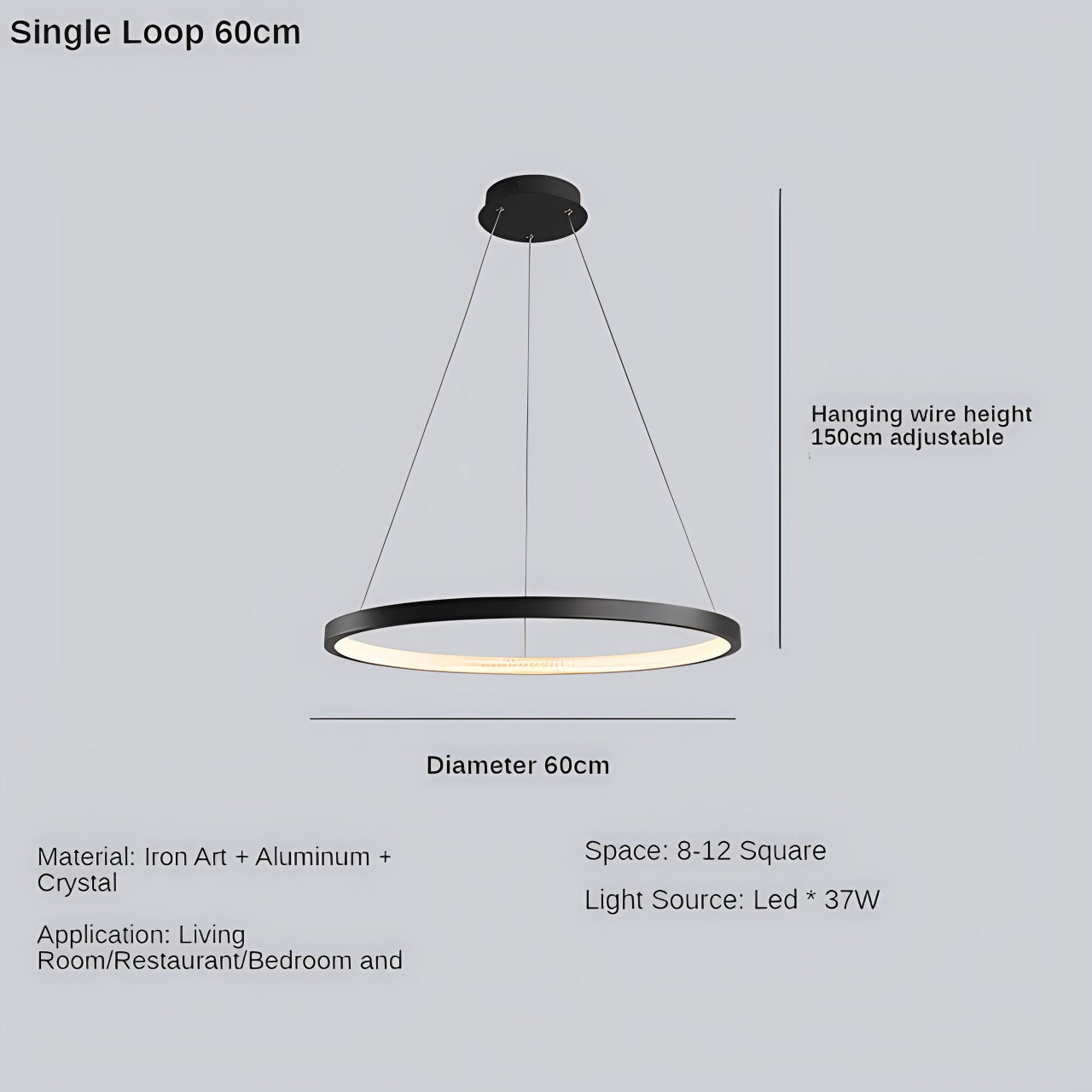 flairel Nordic Simple Ring Ceiling Chandelier