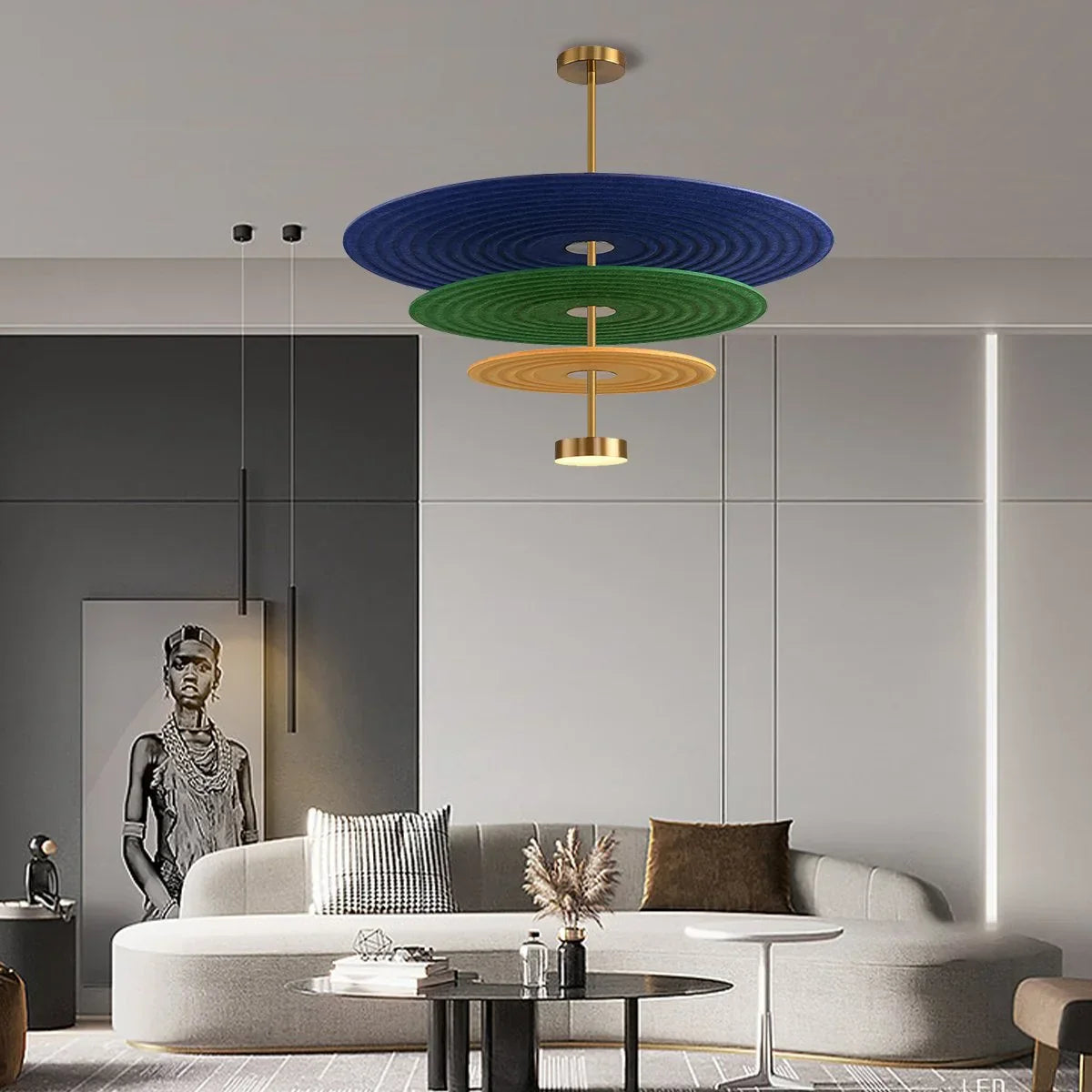 flairel Three Layer Disk Acoustic Chandelier