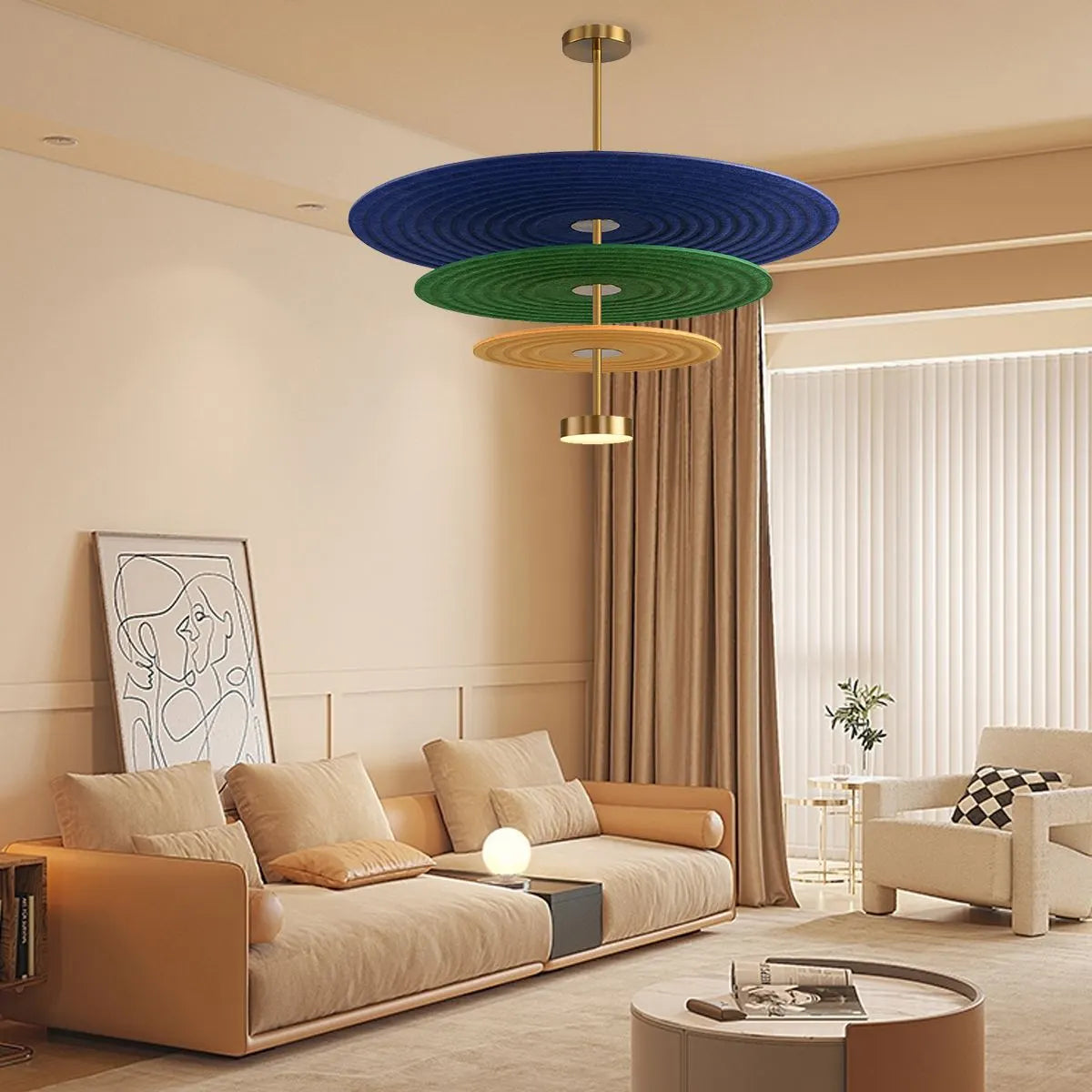 flairel Three Layer Disk Acoustic Chandelier