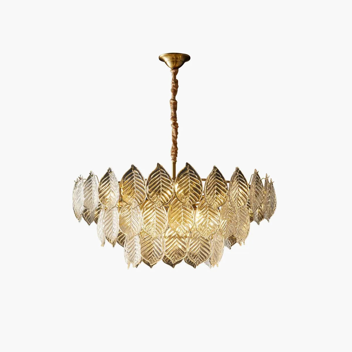 flairel Tiered Glass Leaf Chandelier