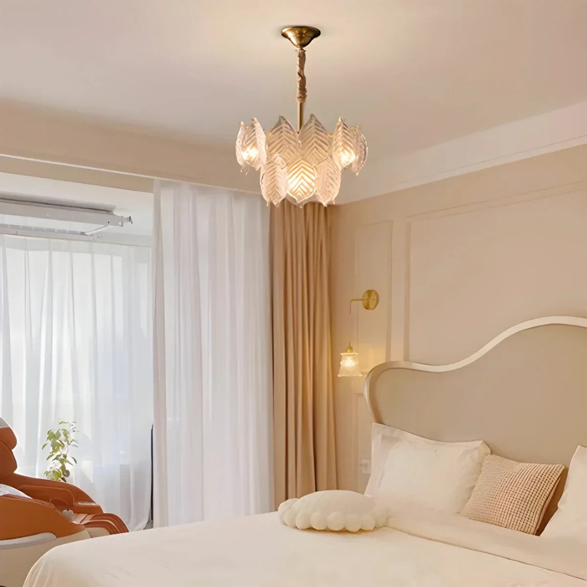 flairel Tiered Glass Leaf Chandelier