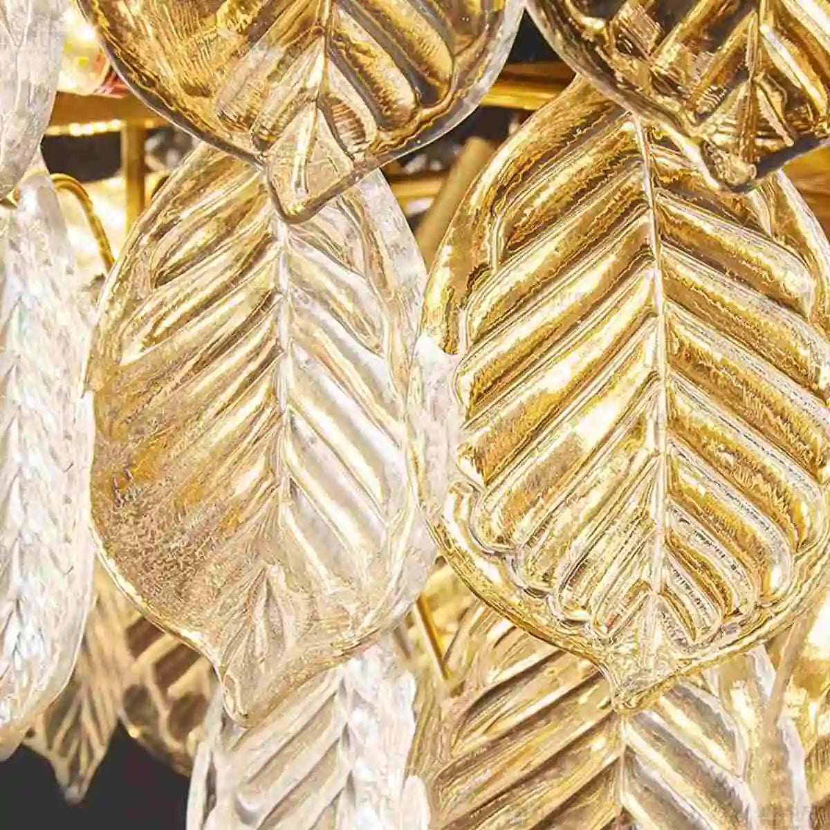 flairel Tiered Glass Leaf Chandelier