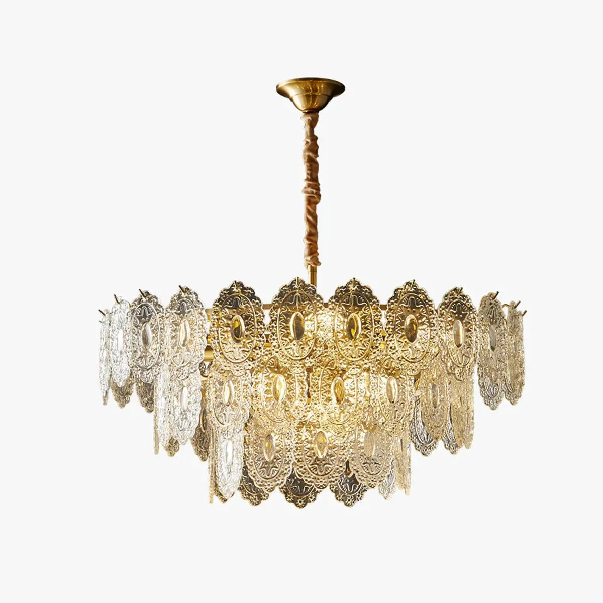flairel Tiered Textured Glass Chandelier