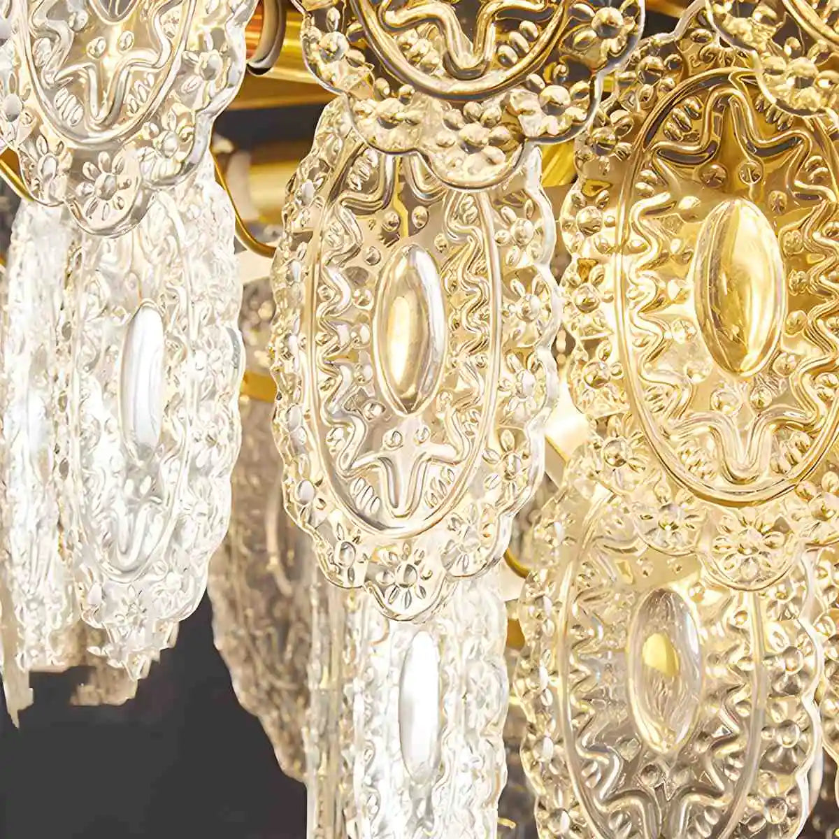 flairel Tiered Textured Glass Chandelier
