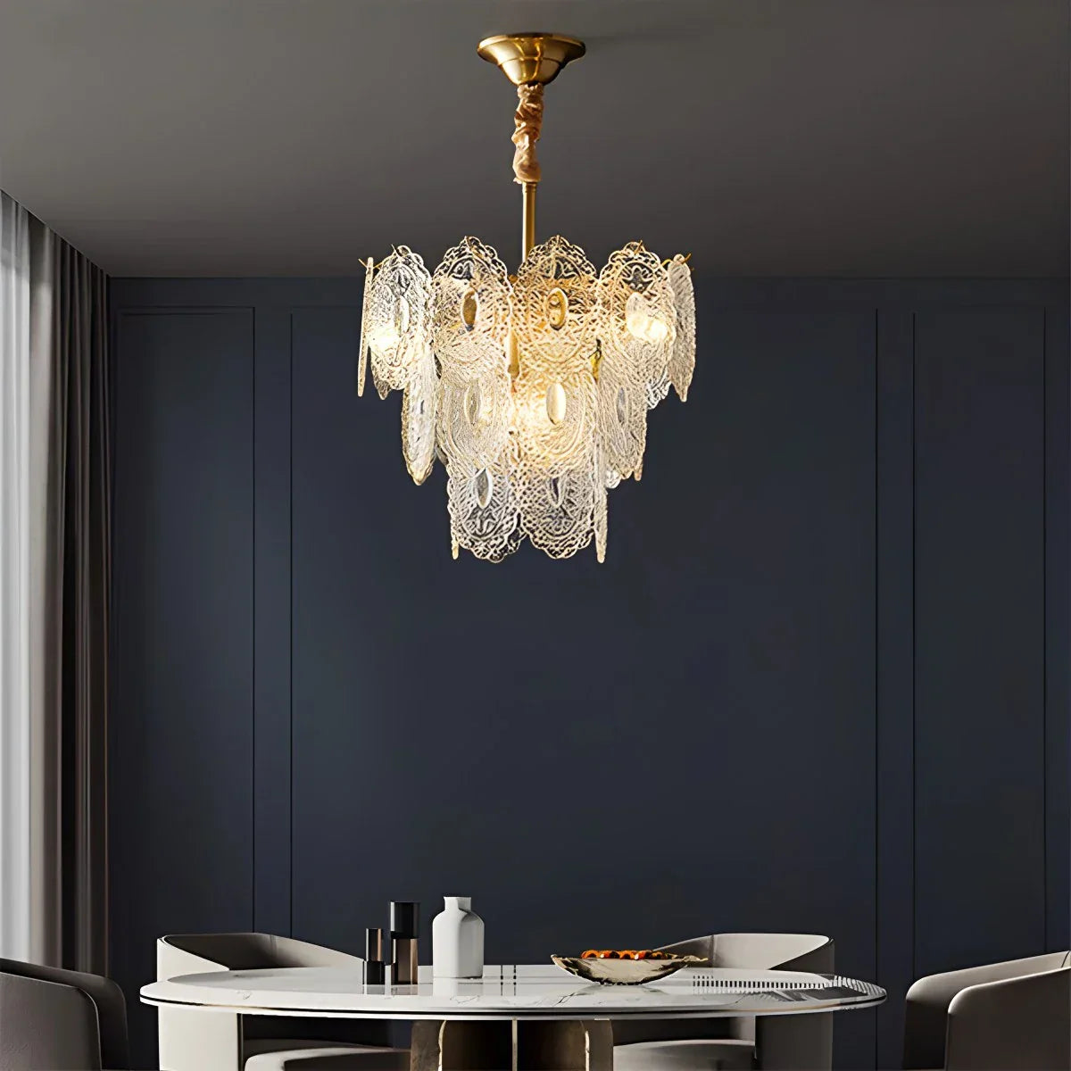 flairel Tiered Textured Glass Chandelier