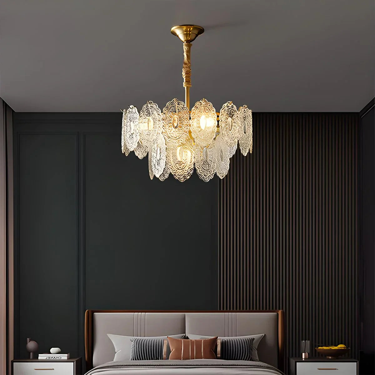 flairel Tiered Textured Glass Chandelier