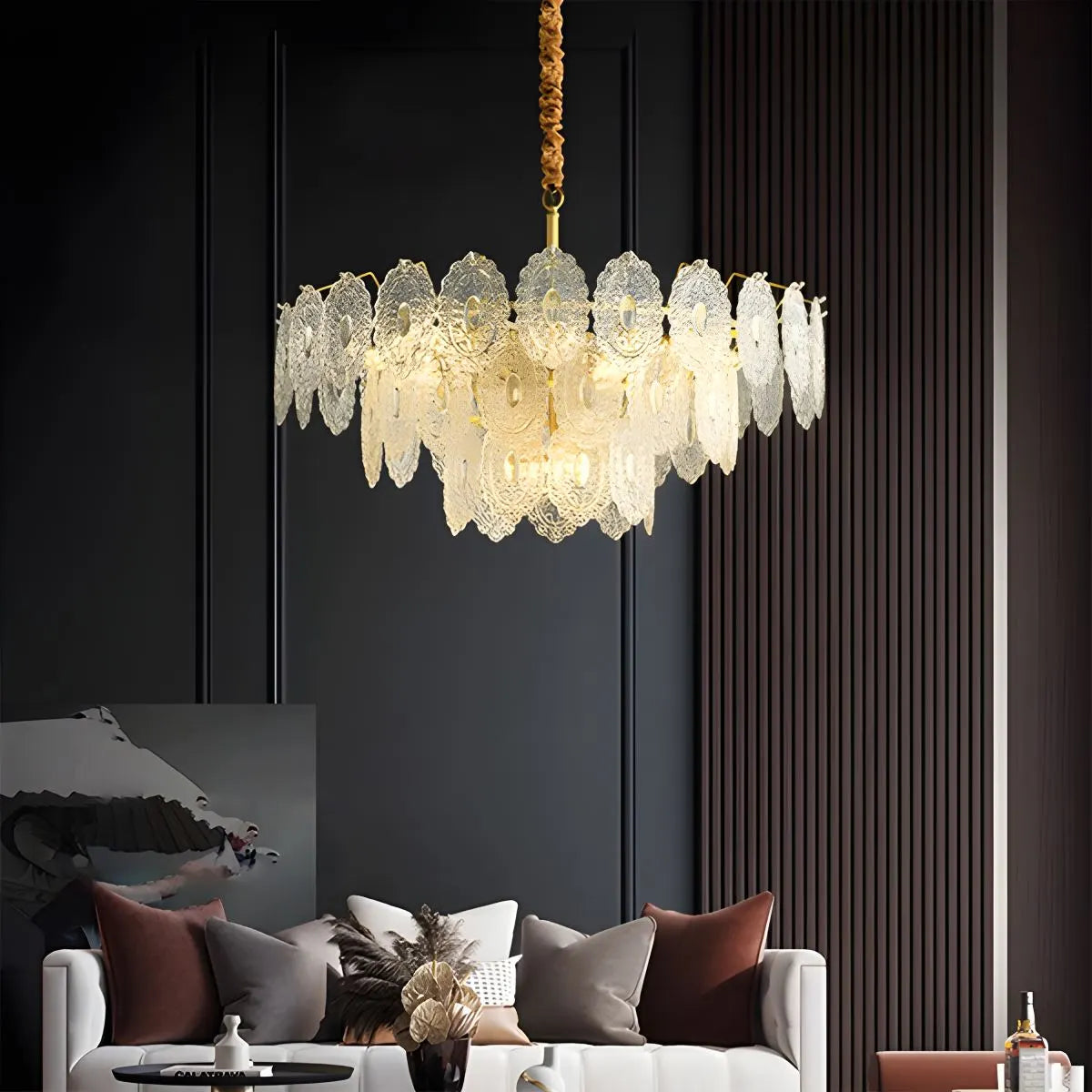 flairel Tiered Textured Glass Chandelier