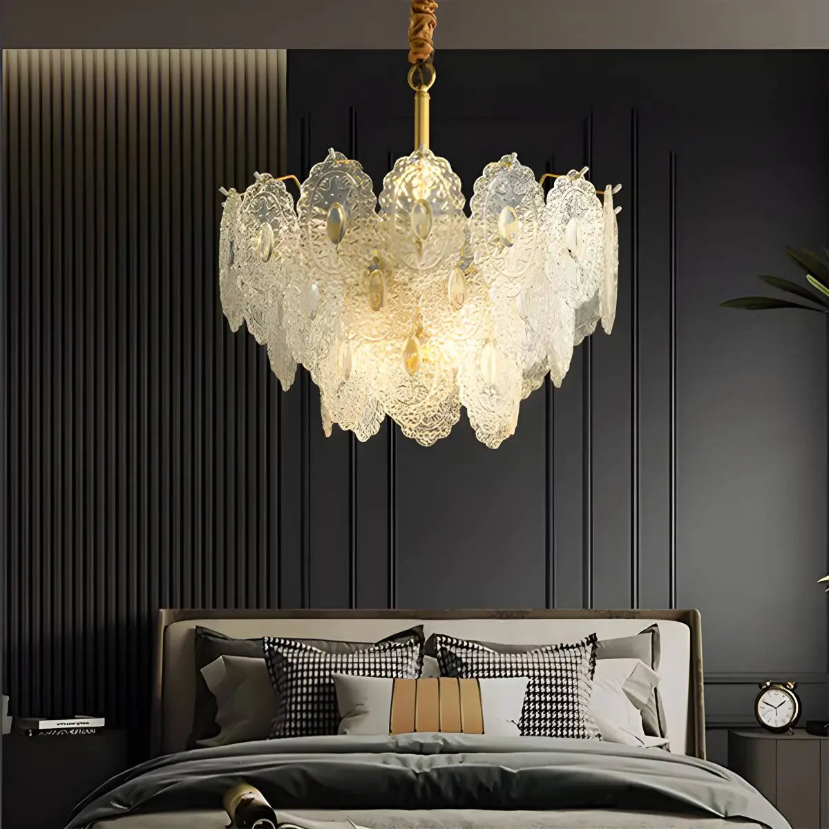 flairel Tiered Textured Glass Chandelier