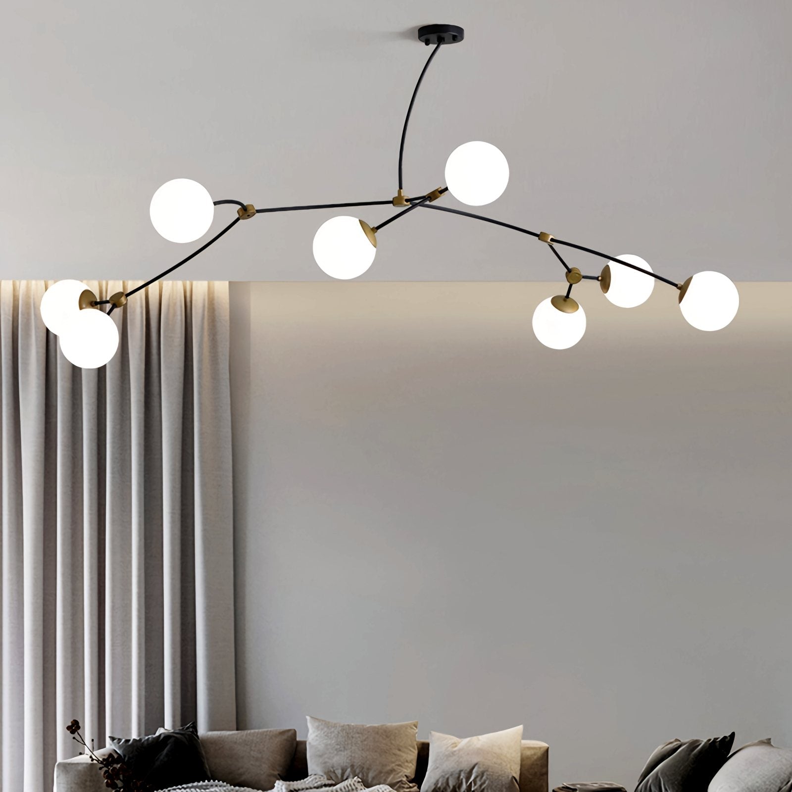 flairel Minimalist Sputnik Globe Glass Chandelier