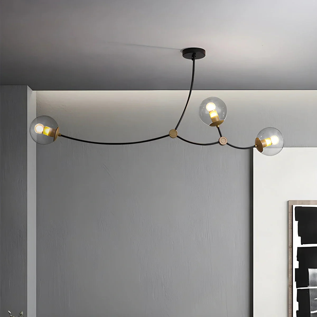 flairel Minimalist Sputnik Globe Glass Chandelier