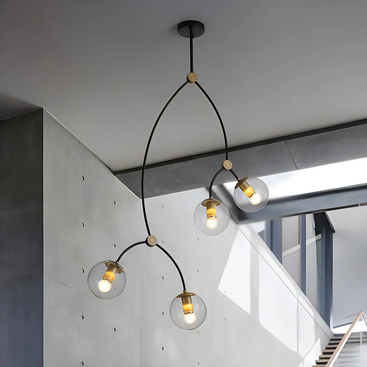flairel Minimalist Sputnik Globe Glass Chandelier