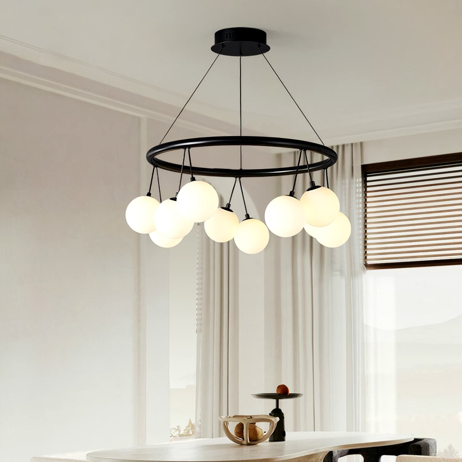 flairel Valentina Nordic LED Glass Ball Chandelier