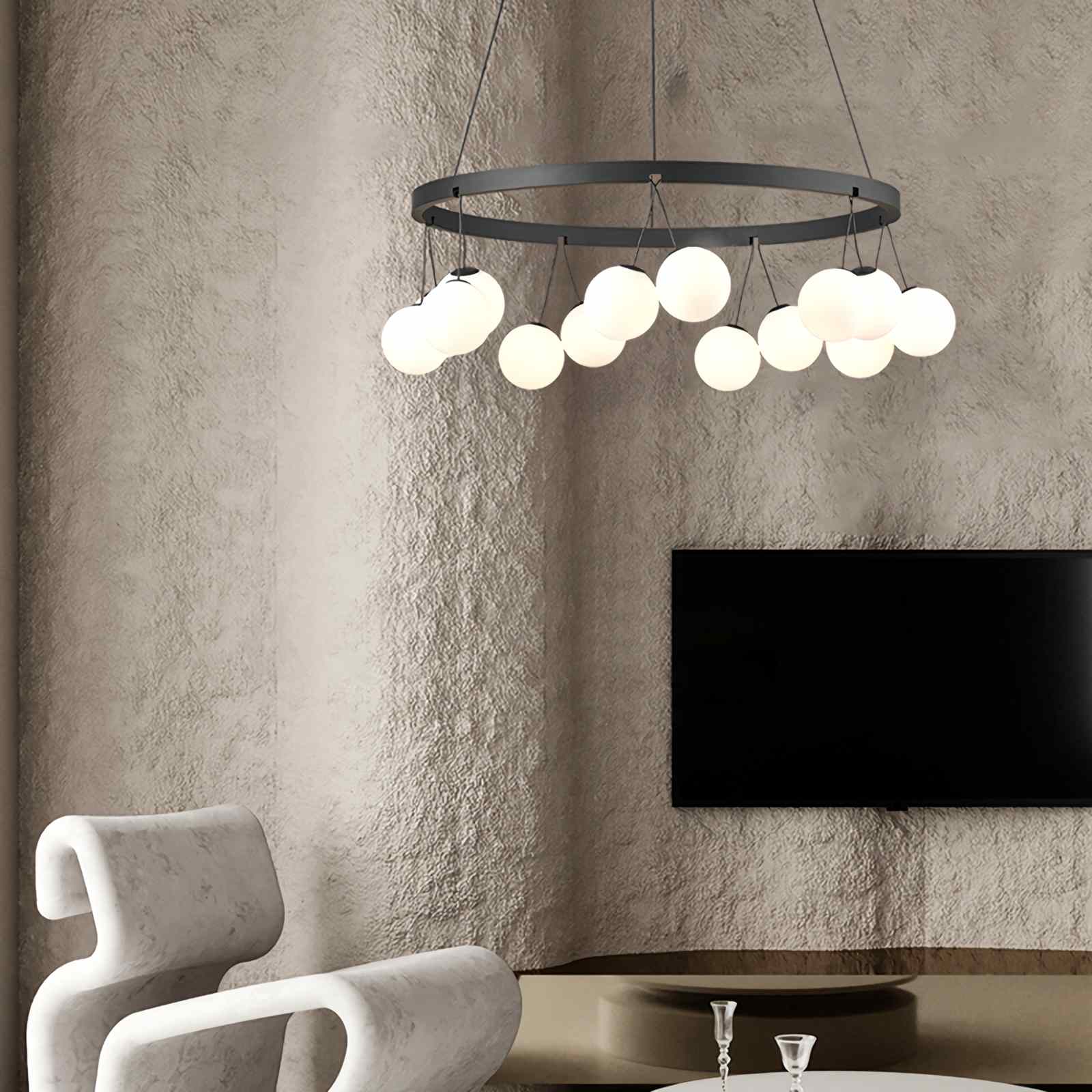 flairel Valentina Nordic LED Glass Ball Chandelier