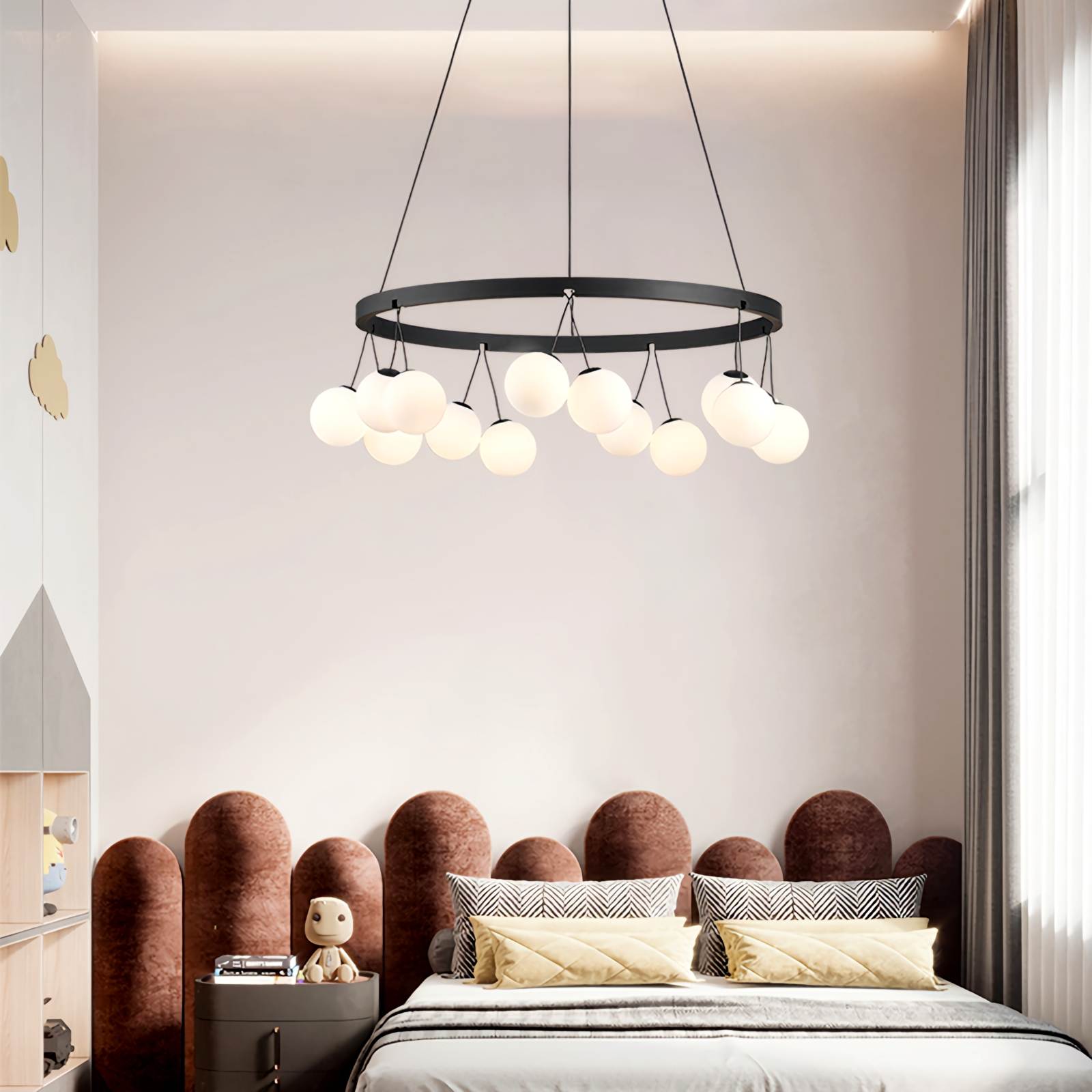 flairel Valentina Nordic LED Glass Ball Chandelier