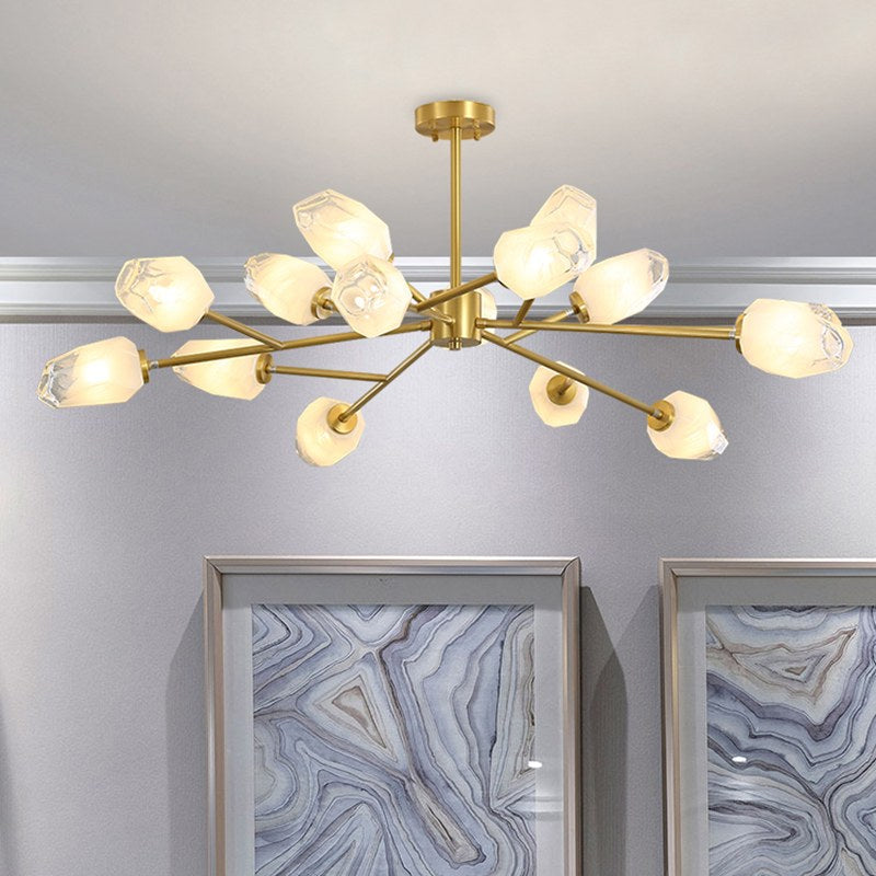 flairel Crystal Bud Copper Chandelier for Living Room