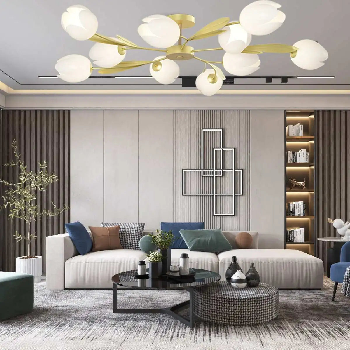 flairel Magnolia Bud Living Room Chandelier