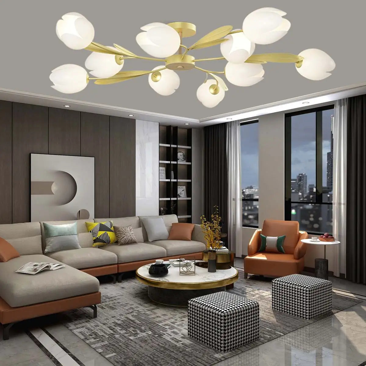 flairel Magnolia Bud Living Room Chandelier