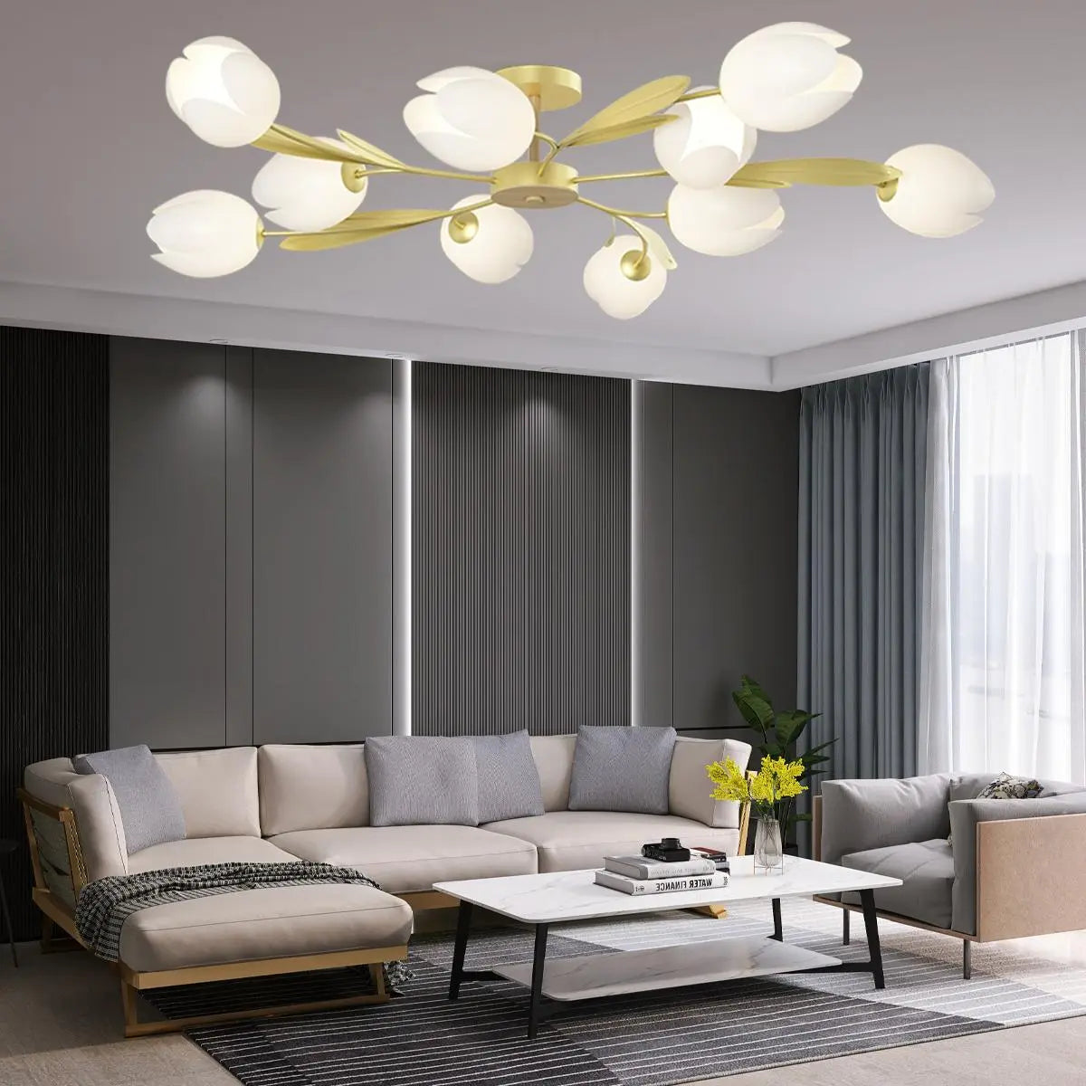 flairel Magnolia Bud Living Room Chandelier