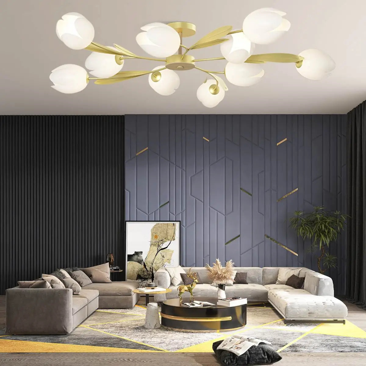 flairel Magnolia Bud Living Room Chandelier