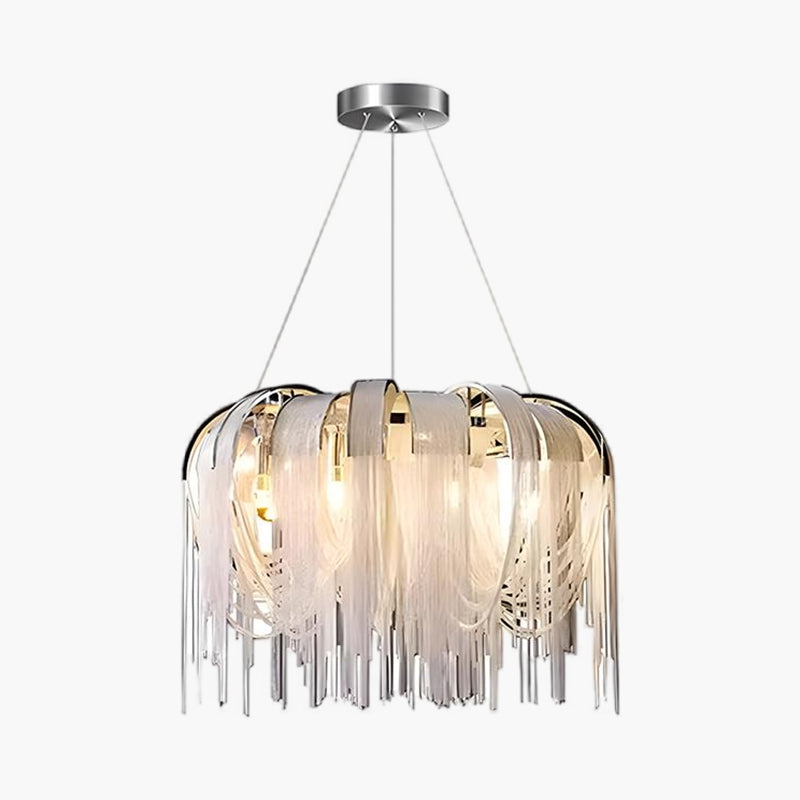 flairel Aluminum Tassel Chandelier for Living Room