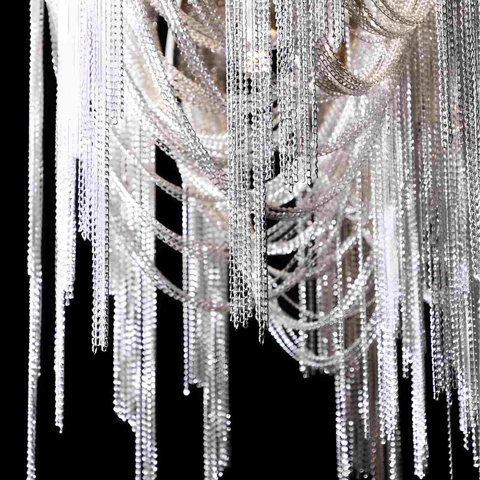 flairel Aluminum Tassel Chandelier for Living Room