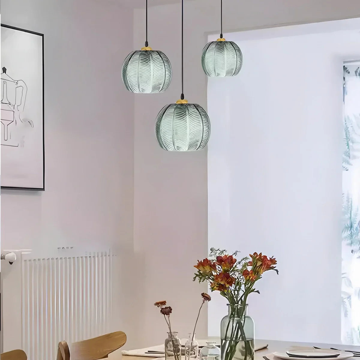 flairel Aalin Frosted Glass Pendant Light for Dining Room