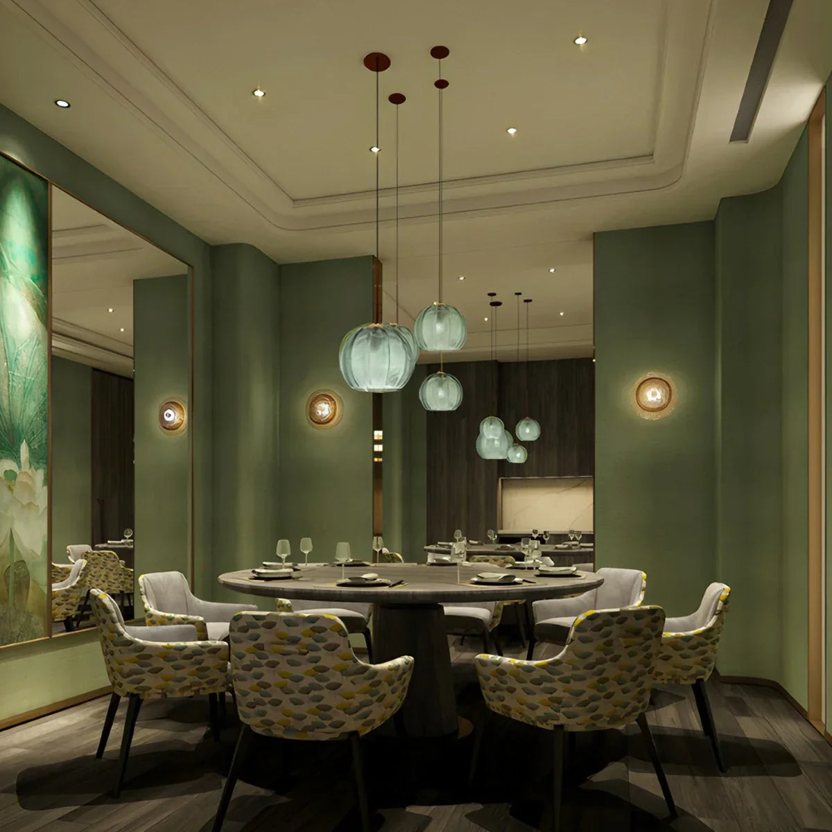 flairel Aalin Frosted Glass Pendant Light for Dining Room