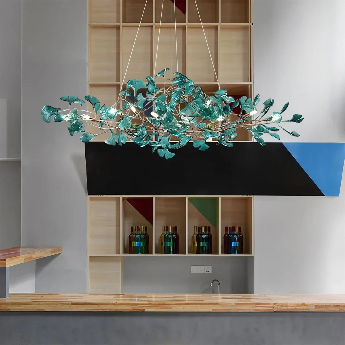 flairel Acrylic Ginkgo Leaf Chandelier for Dining Area