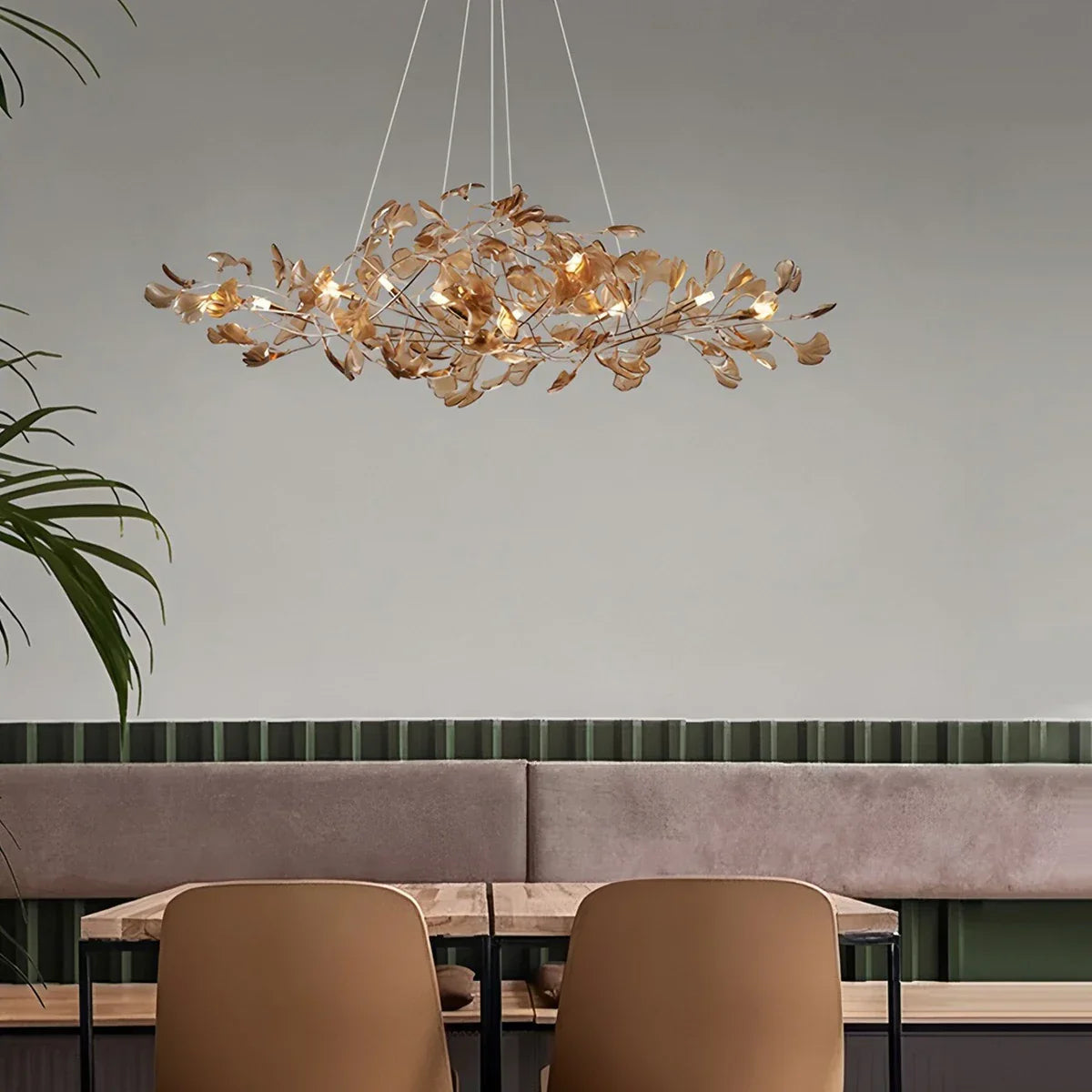 flairel Acrylic Ginkgo Leaf Chandelier for Dining Area