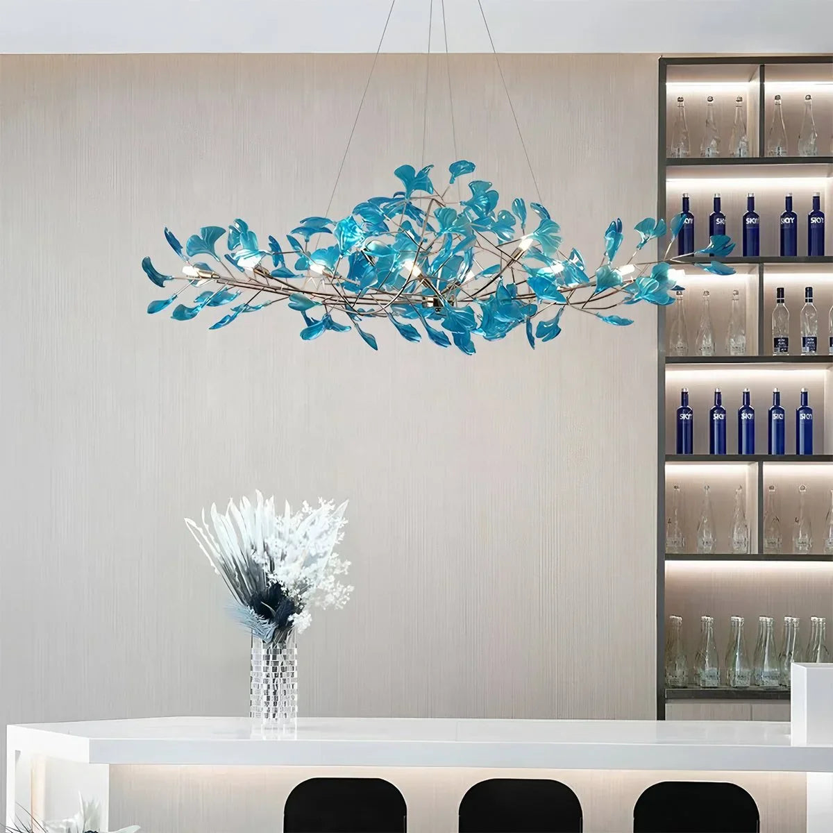 flairel Acrylic Ginkgo Leaf Chandelier for Dining Area