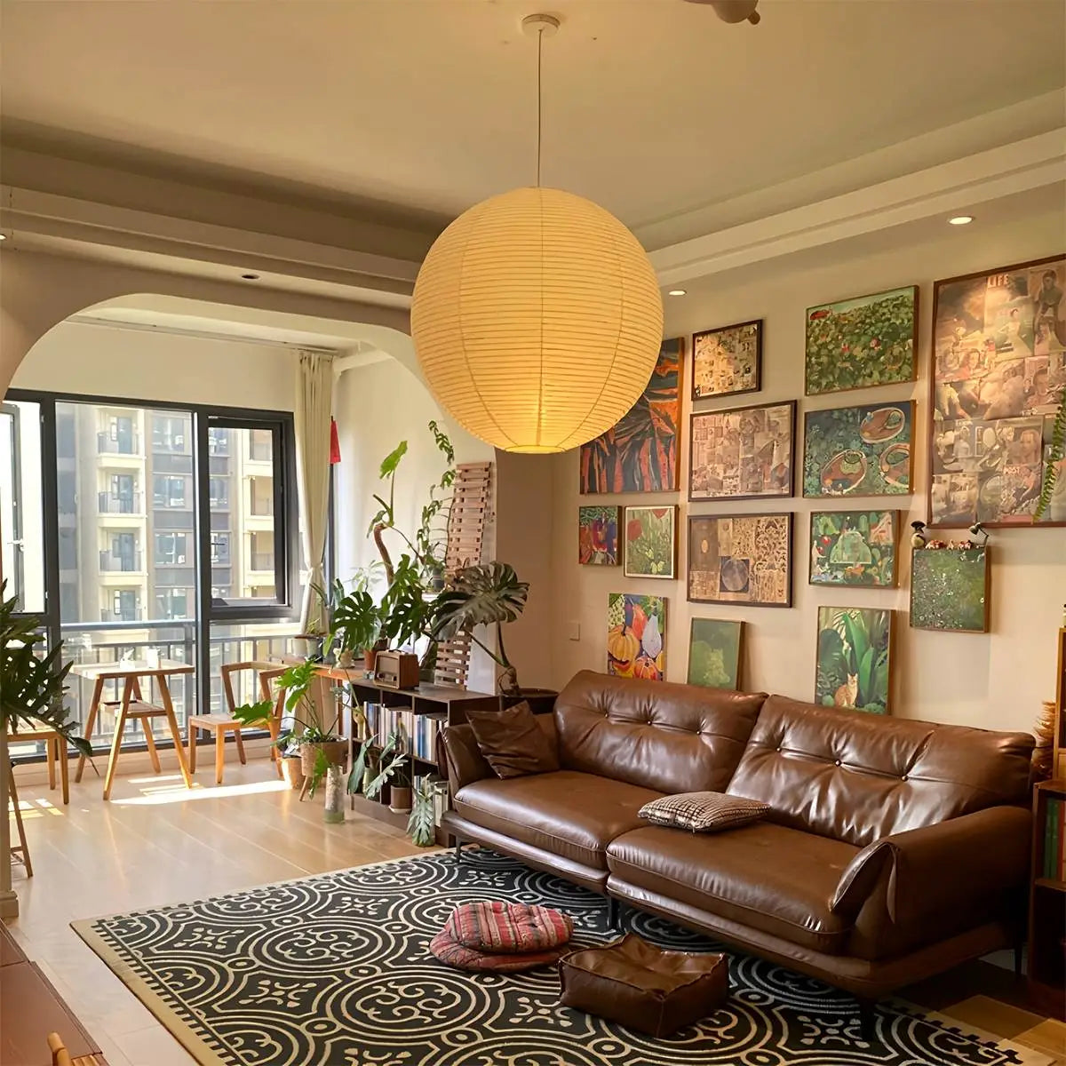 flairel Akari Spherical Pendant Light for Living Room