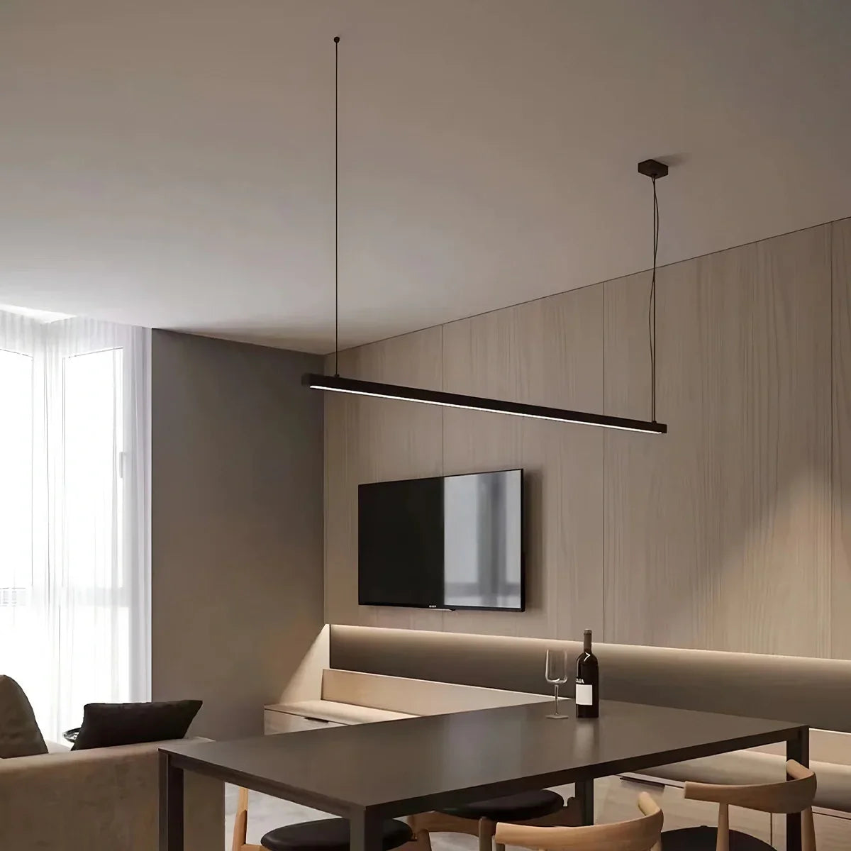 flairel All Copper Minimalist Chandelier for Dining & Living Rooms