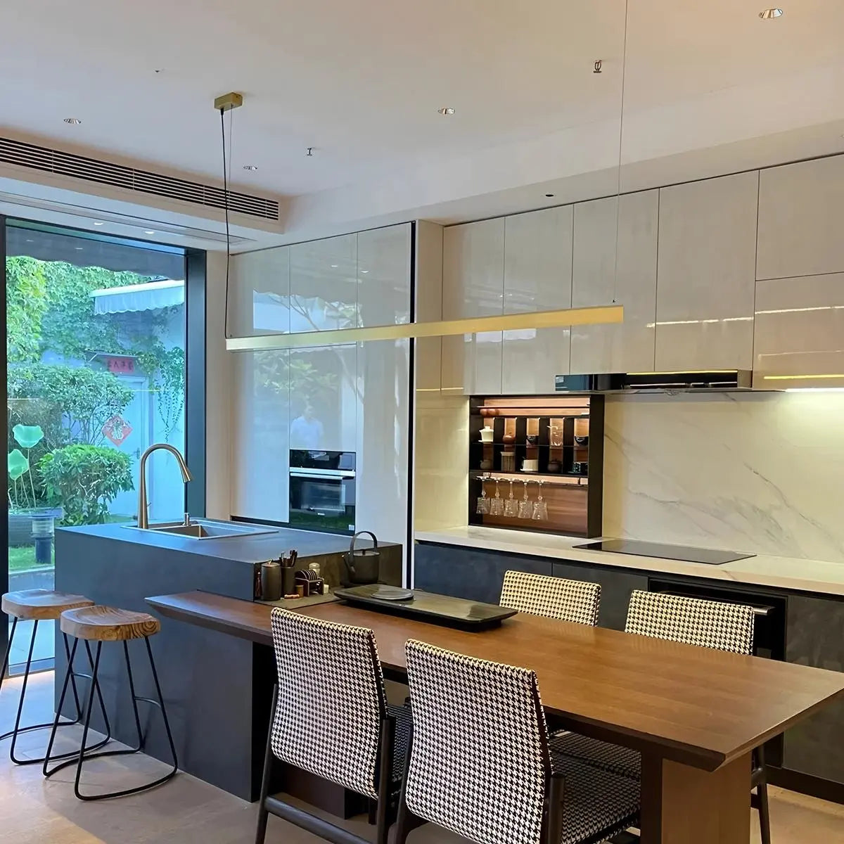 flairel All Copper Minimalist Chandelier for Dining & Living Rooms