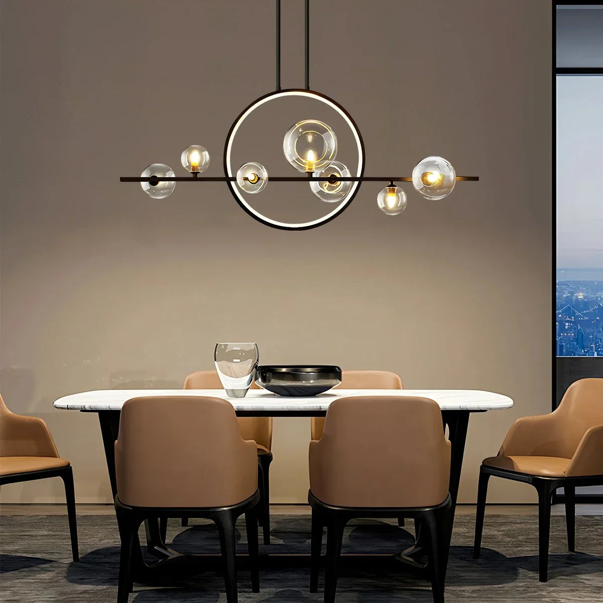 flairel Archipelago Modern Glass Ball Chandelier