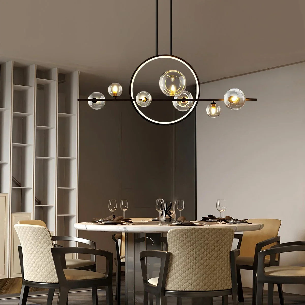 flairel Archipelago Modern Glass Ball Chandelier