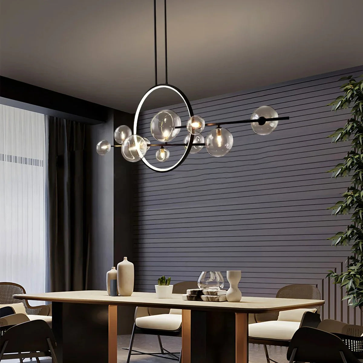 flairel Archipelago Modern Glass Ball Chandelier