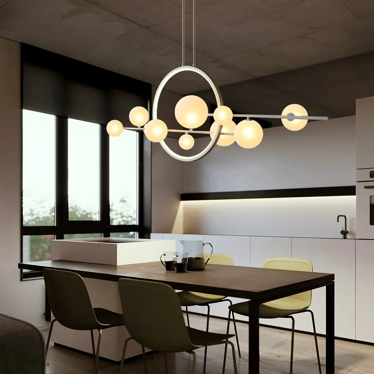 flairel Archipelago Modern Glass Ball Chandelier