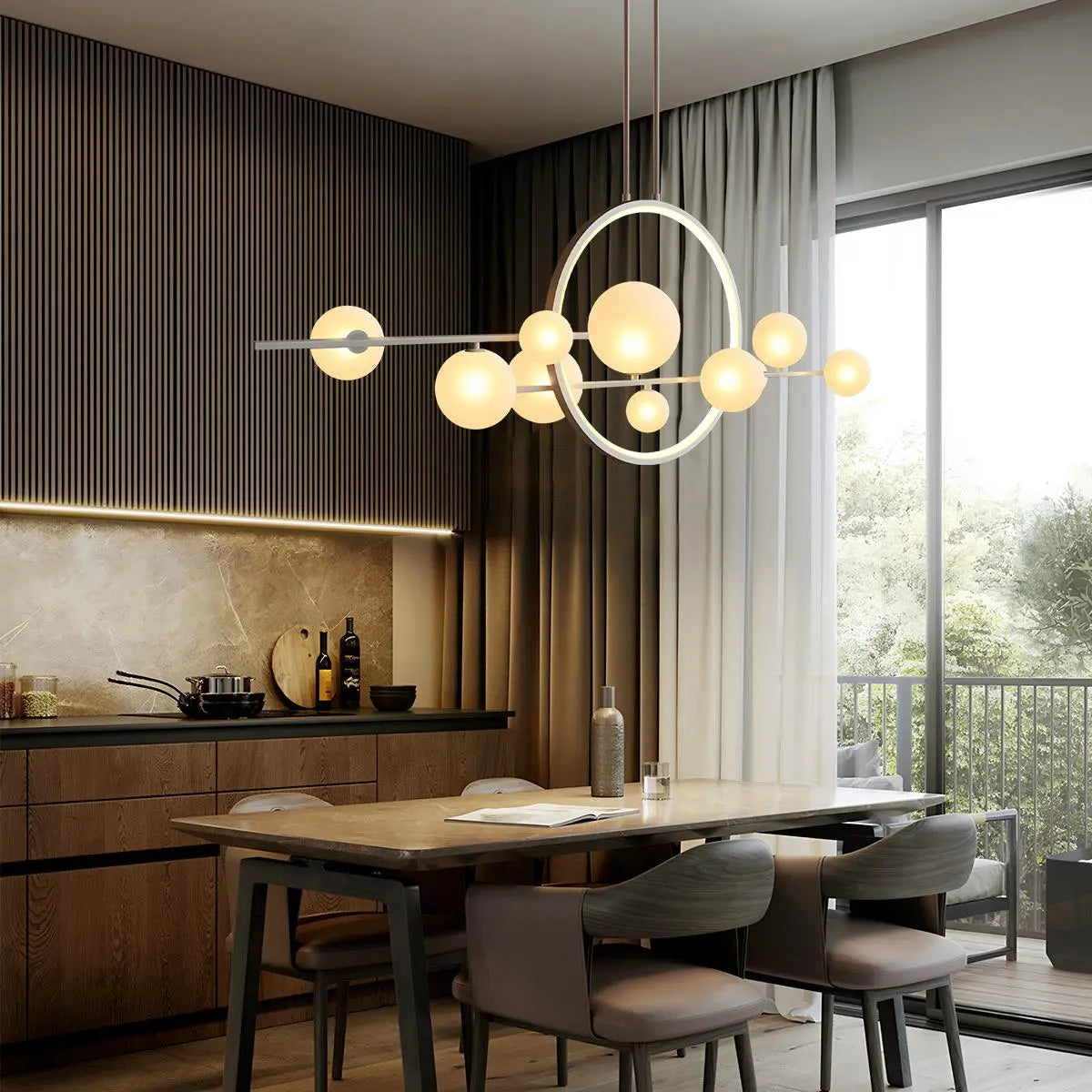 flairel Archipelago Modern Glass Ball Chandelier