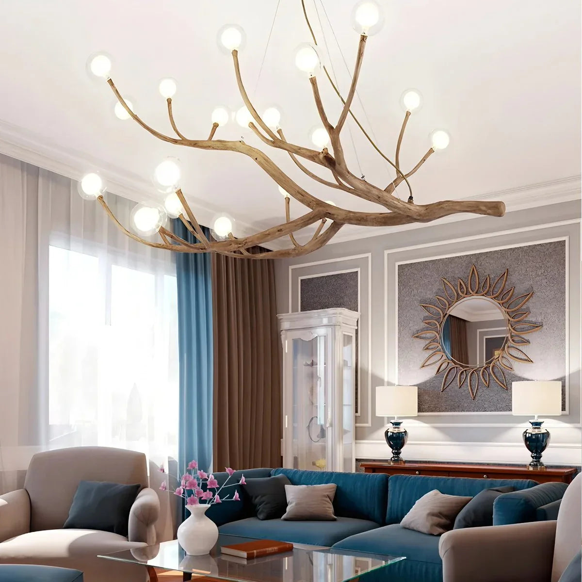 flairel Arvore Branch Glass Chandelier for Dining Room